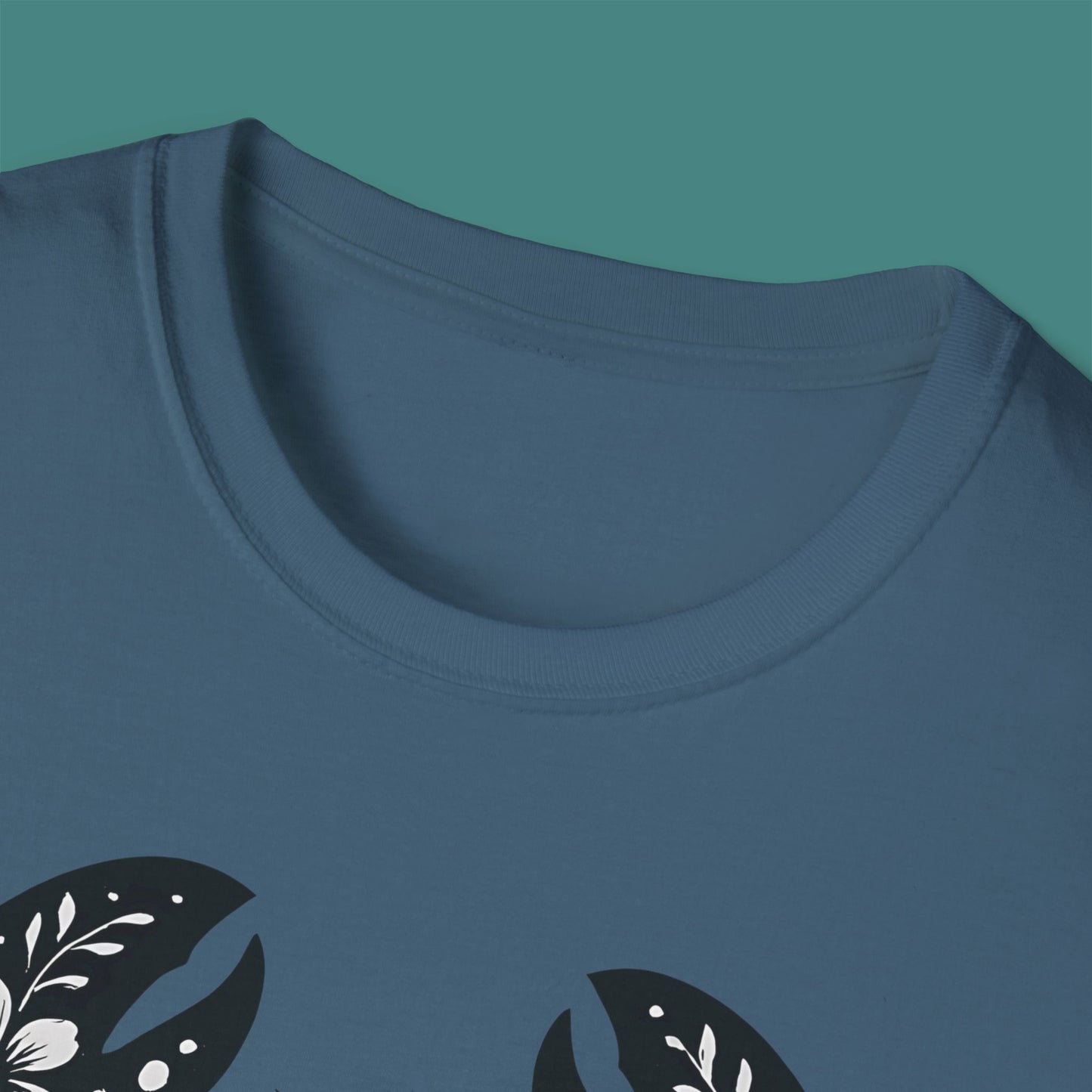 Floral Lobster Silhouette Unisex T-Shirt
