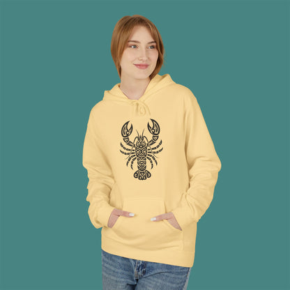 Tribal Tattoo Lobster Fleece Unisex Hoodie