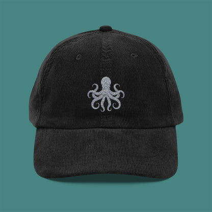Intricate Mandala Octopus Corduroy Embroidered Cap