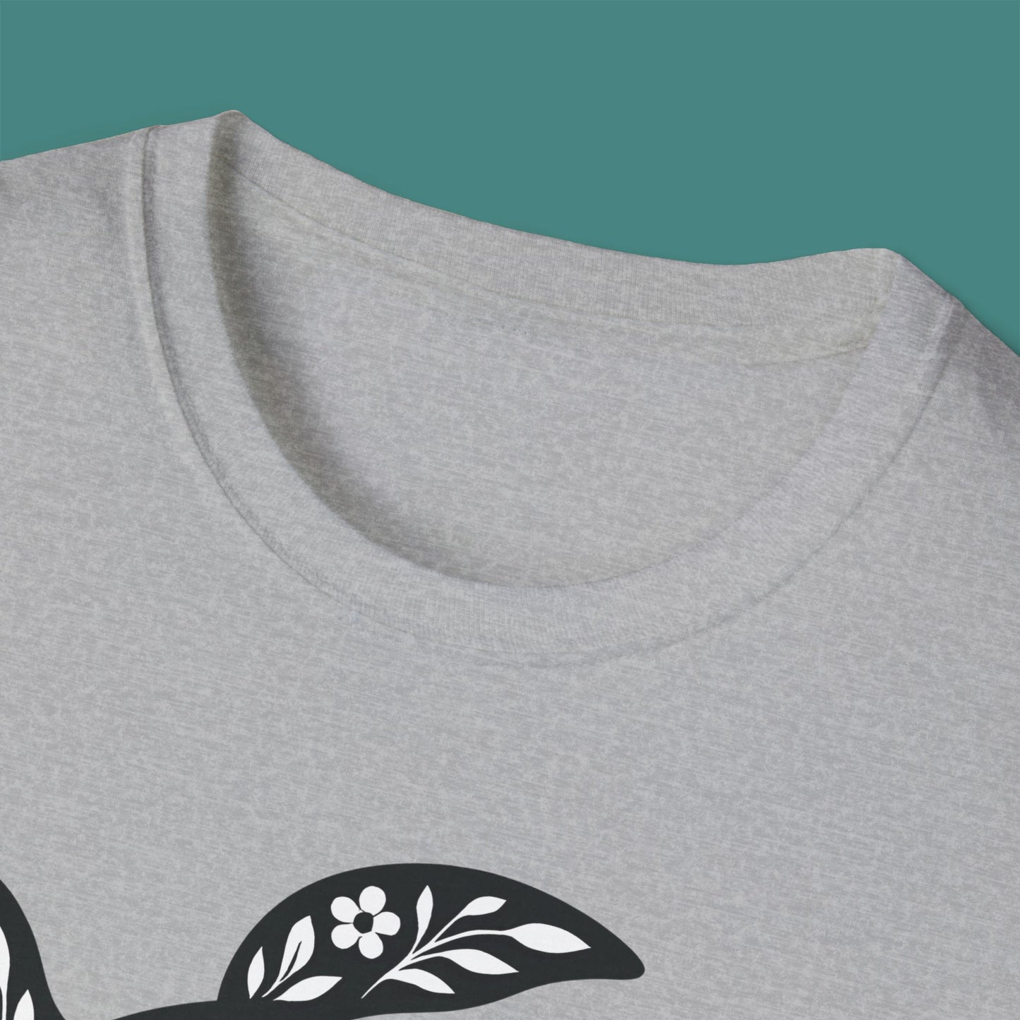 Floral Turtle Silhouette Unisex T-Shirt