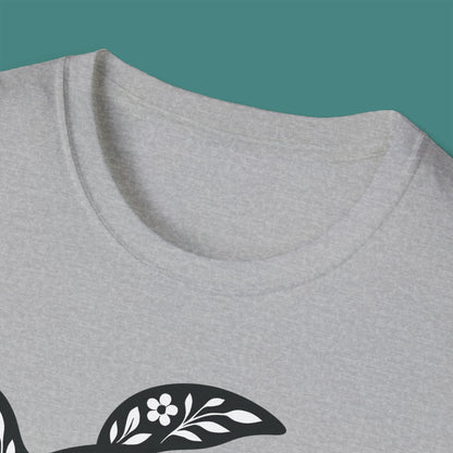 Floral Turtle Silhouette Unisex T-Shirt