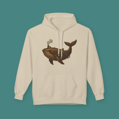 Steampunk Mechanical Whale Fleece Unisex Hoodie