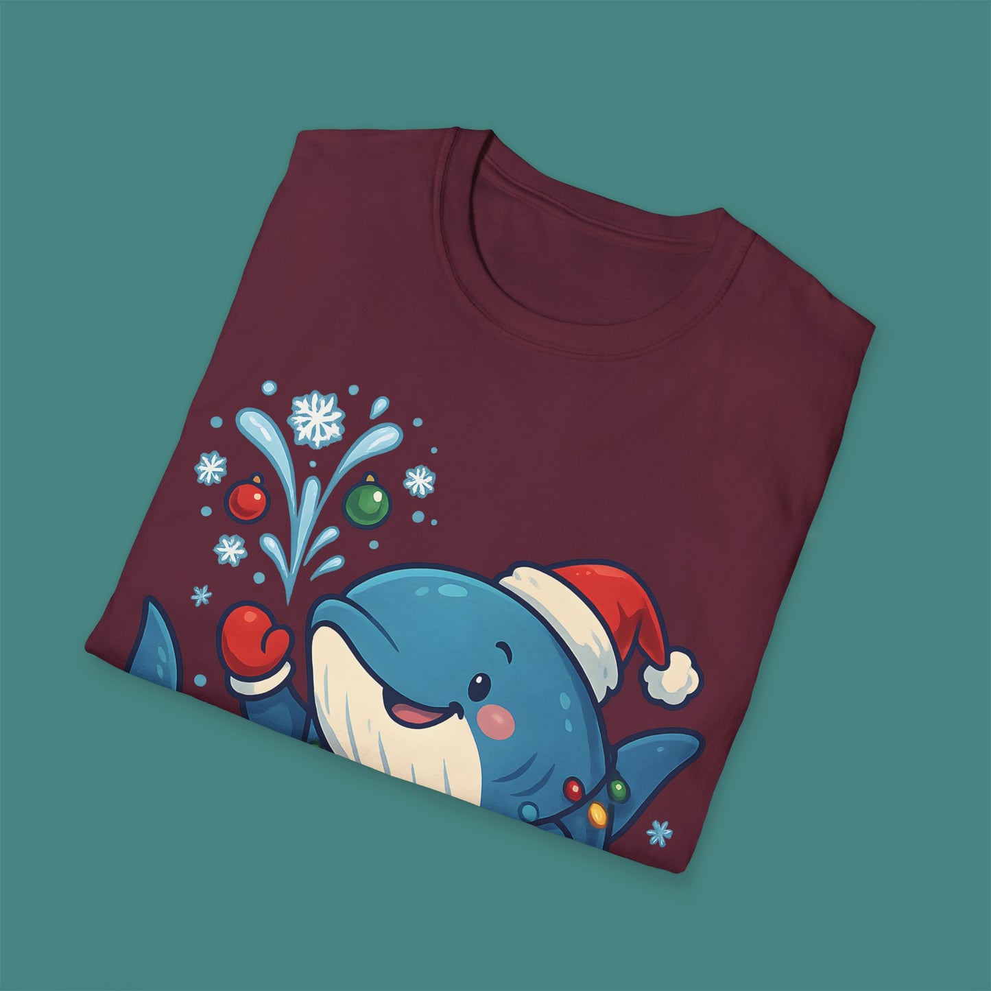 Christmas Whale Unisex T-Shirt