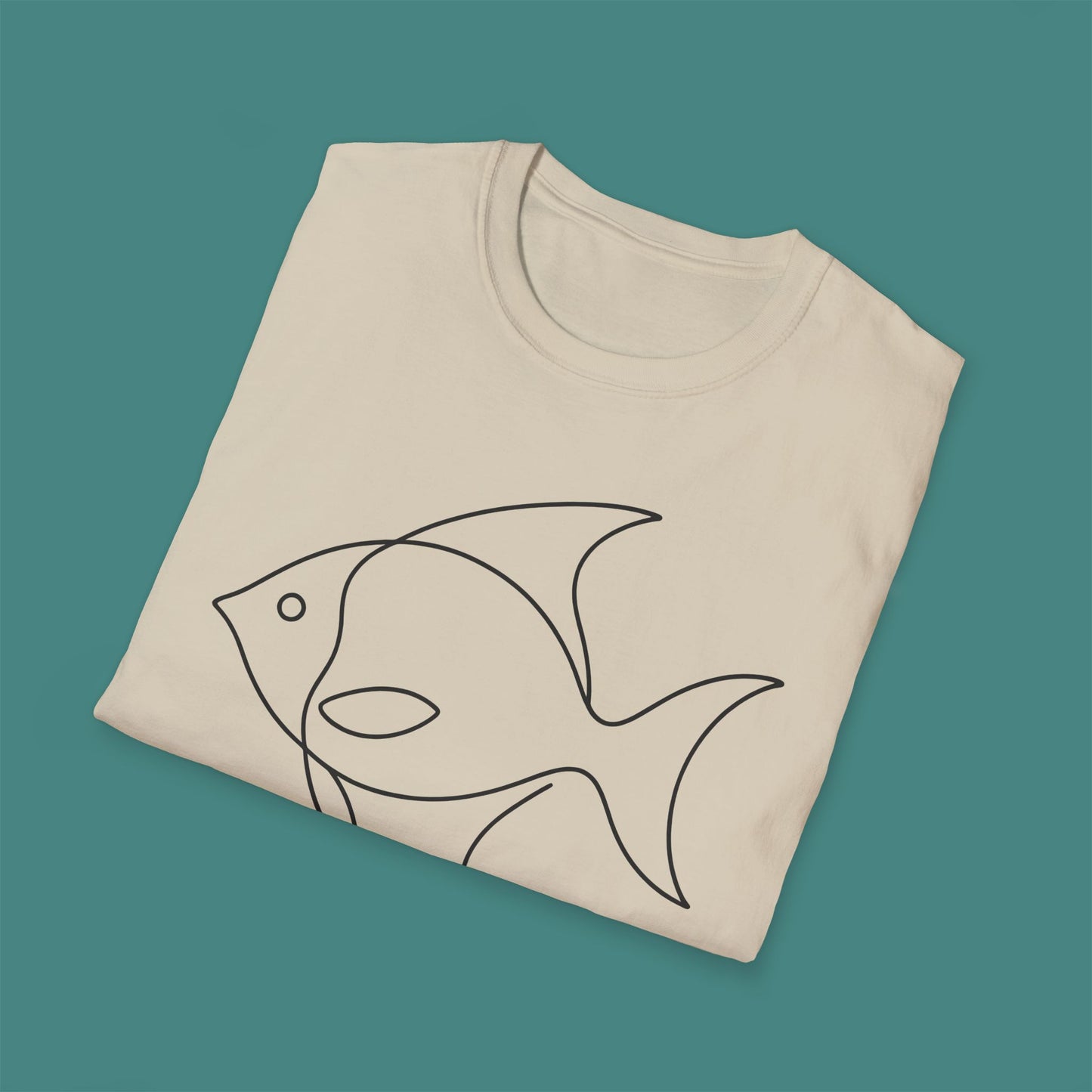 Minimalist Line Art Fish Unisex T-Shirt