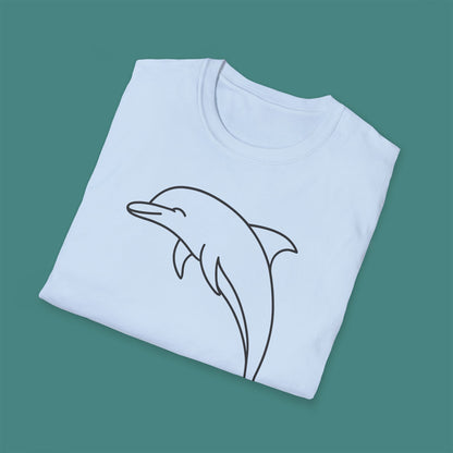 Minimalist Line Art Dolphin Unisex T-Shirt