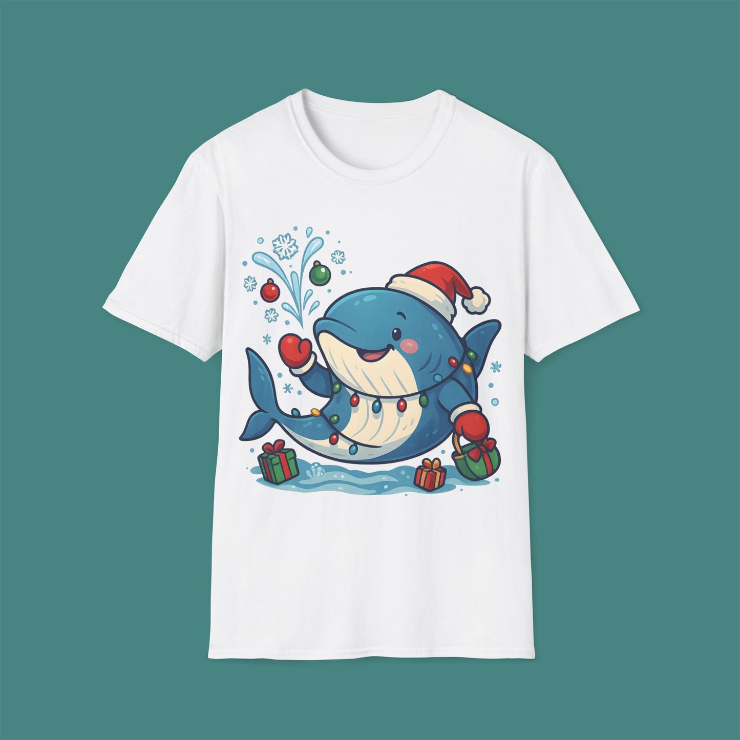 Christmas Whale Unisex T-Shirt