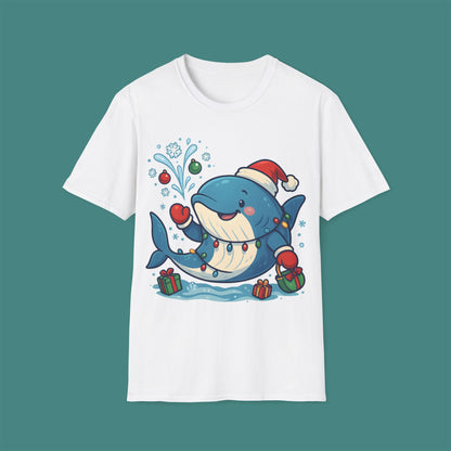 Christmas Whale Unisex T-Shirt