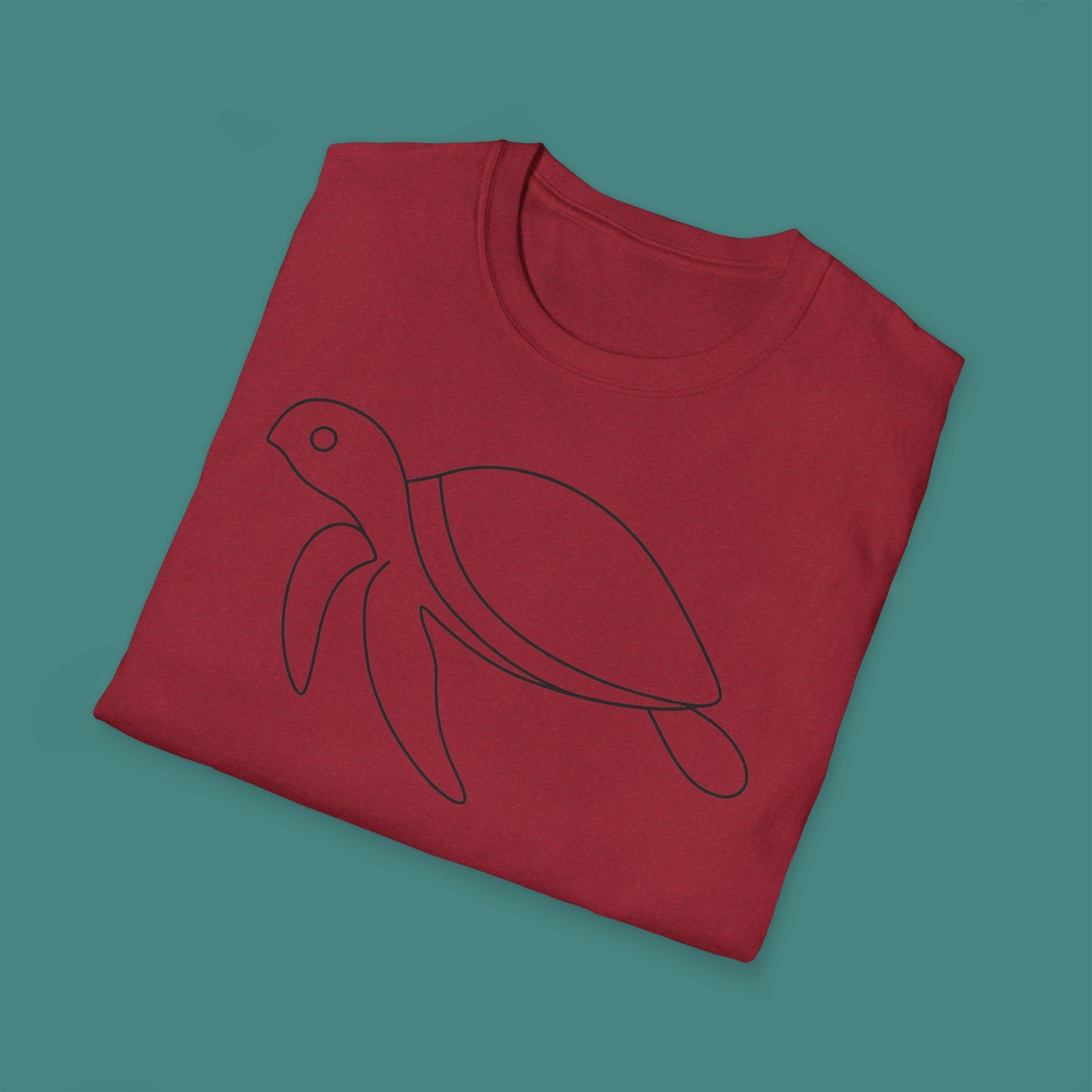Minimalist Line Art Turtle Unisex T-Shirt