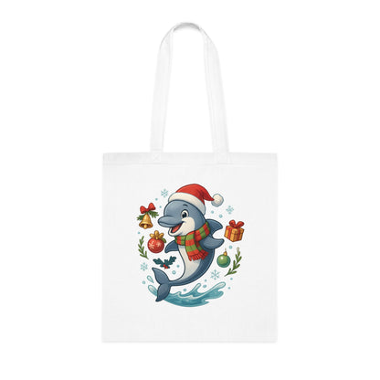 Christmas Dolphin Tote Bag