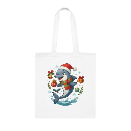 Christmas Dolphin Tote Bag