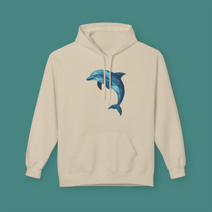 Geometric Polygon Dolphin Fleece Unisex Hoodie