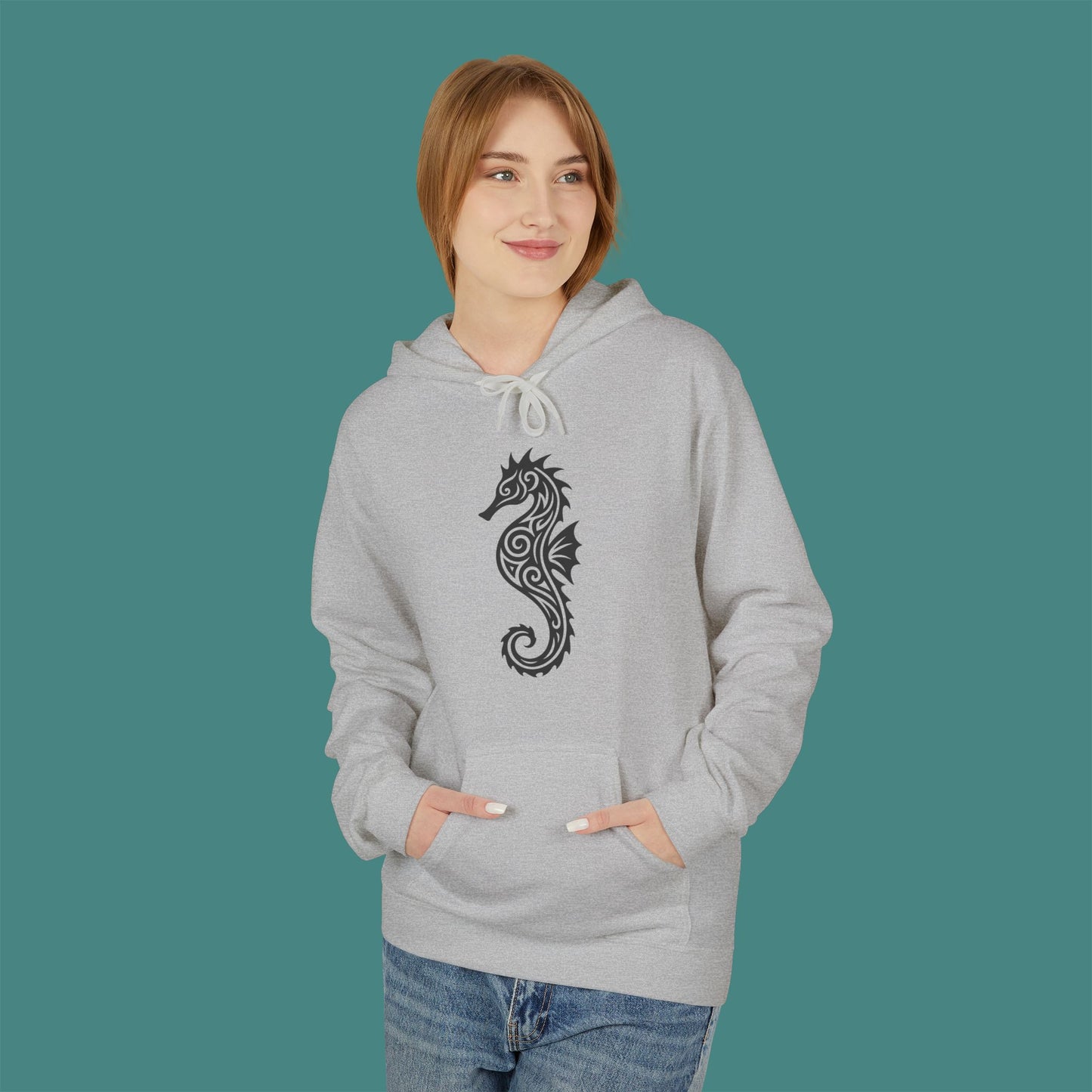 Tribal Tattoo Seahorse Fleece Unisex Hoodie