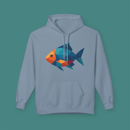Geometric Polygon Fish Fleece Unisex Hoodie