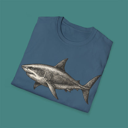 Vintage Etching Shark Unisex T-Shirt