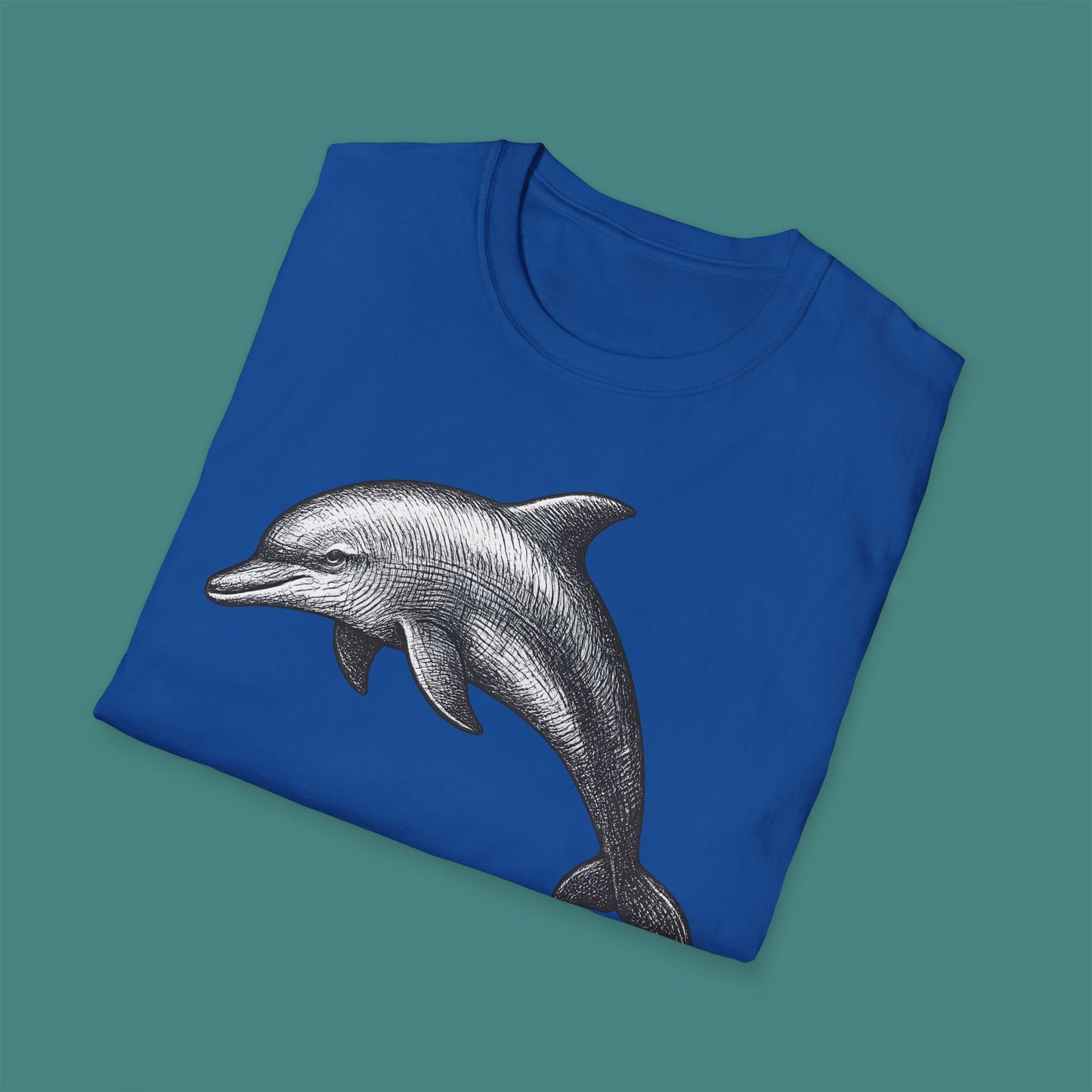 Vintage Etching Dolphin Unisex T-Shirt