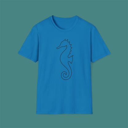 Minimalist Line Art Seahorse Unisex T-Shirt