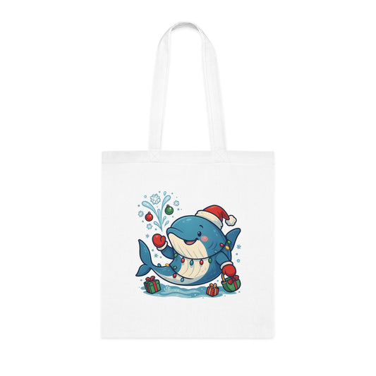 Christmas Whale Tote Bag
