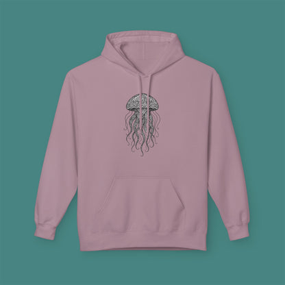 Intricate Mandala Jellyfish Fleece Unisex Hoodie