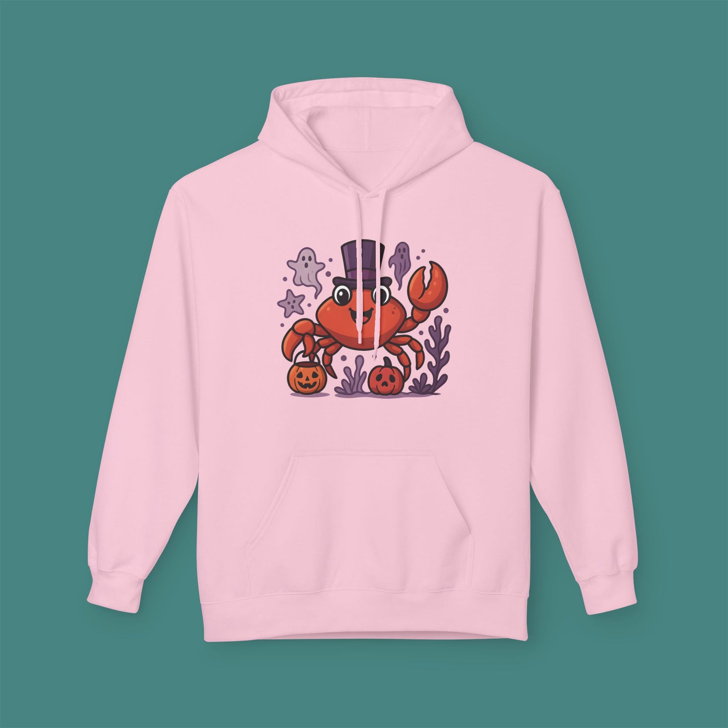 Halloween Crab Fleece Unisex Hoodie