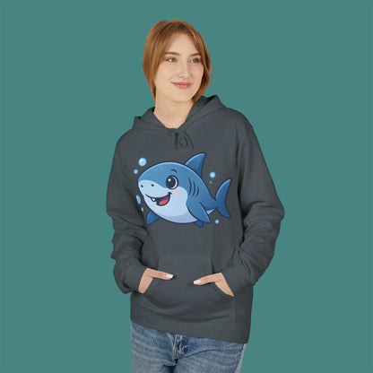 Cartoon Cute Shark Fleece Unisex Hoodie