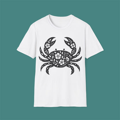 Floral Crab Silhouette Unisex T-Shirt
