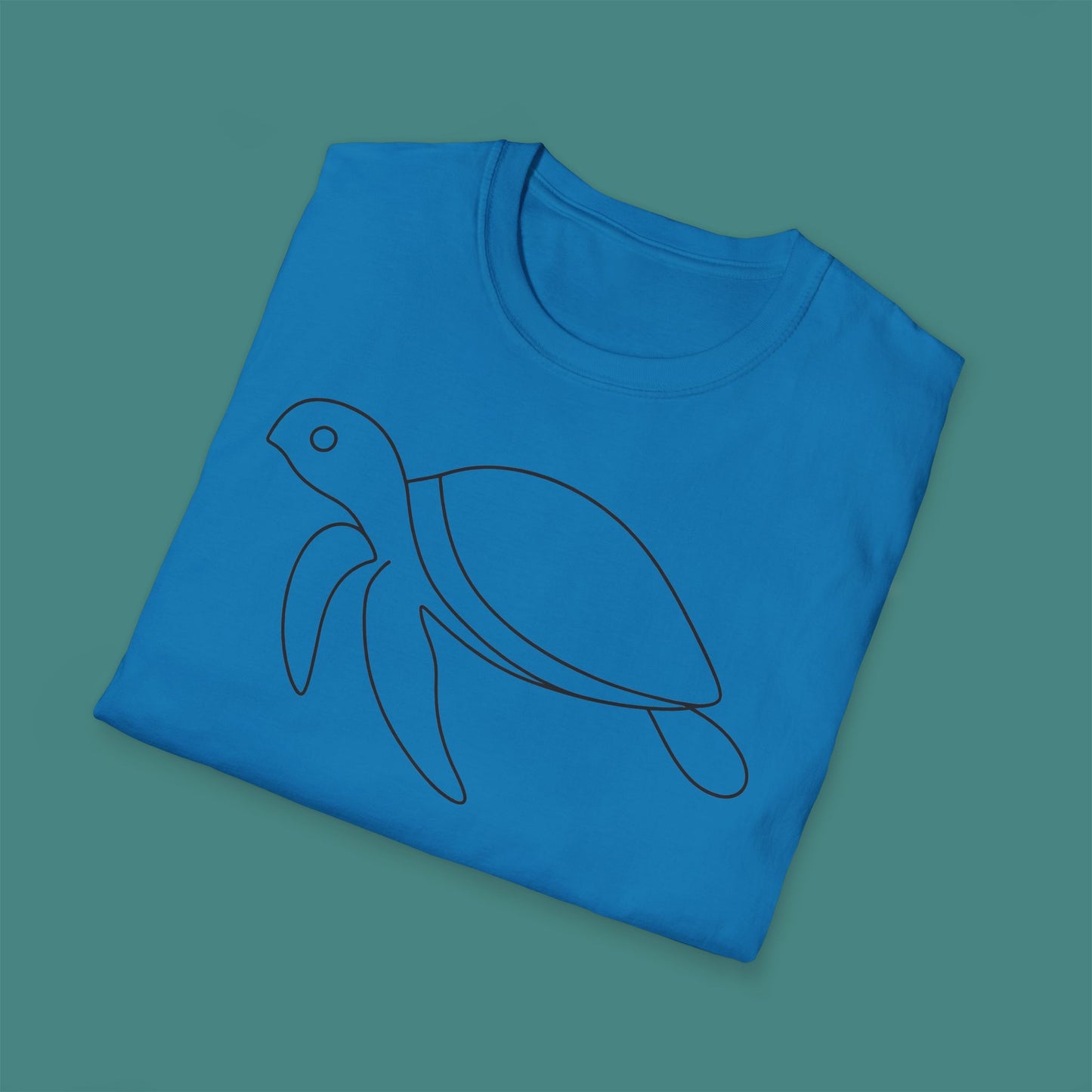 Minimalist Line Art Turtle Unisex T-Shirt