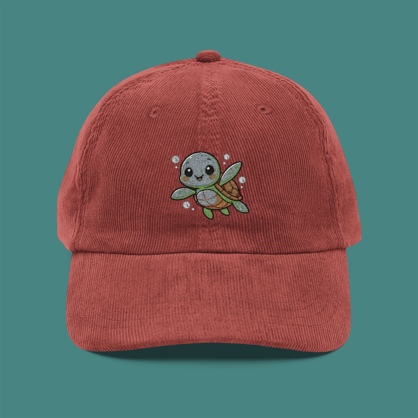 Cartoon Cute Turtle Corduroy Embroidered Cap