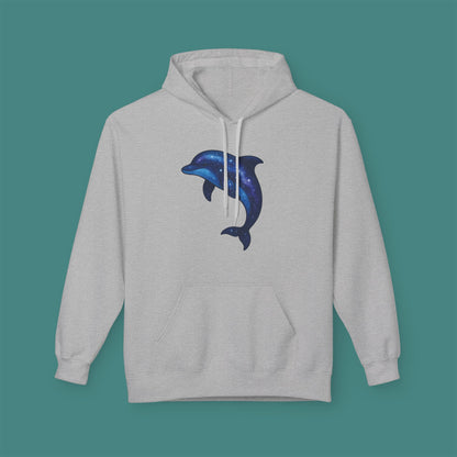 Cosmic Galaxy Dolphin Fleece Unisex Hoodie