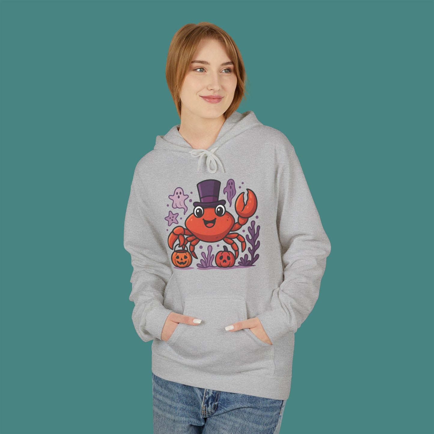 Halloween Crab Fleece Unisex Hoodie