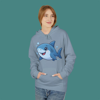 Cartoon Cute Shark Fleece Unisex Hoodie