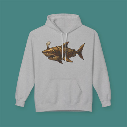 Steampunk Mechanical Shark Fleece Unisex Hoodie