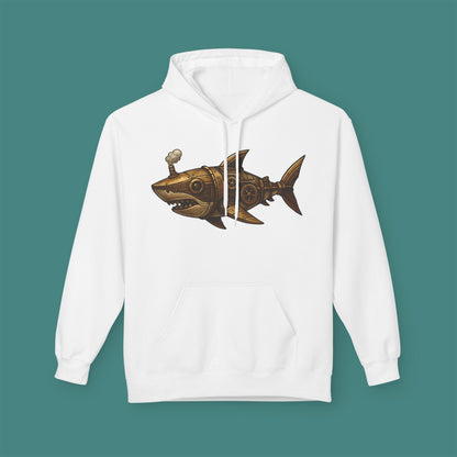 Steampunk Mechanical Shark Fleece Unisex Hoodie