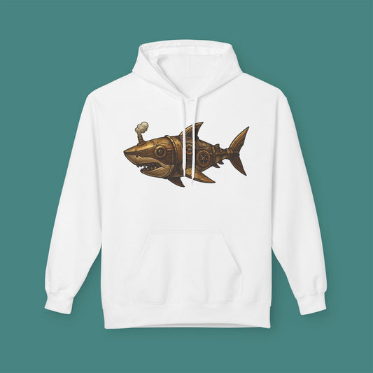 Steampunk Mechanical Shark Fleece Unisex Hoodie