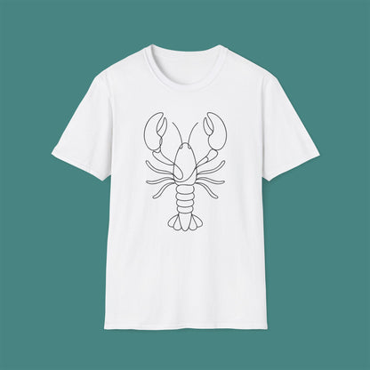 Minimalist Line Art Lobster Unisex T-Shirt