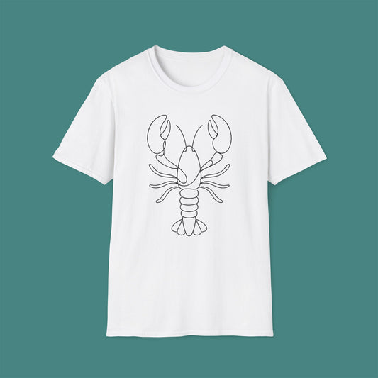 Minimalist Line Art Lobster Unisex T-Shirt