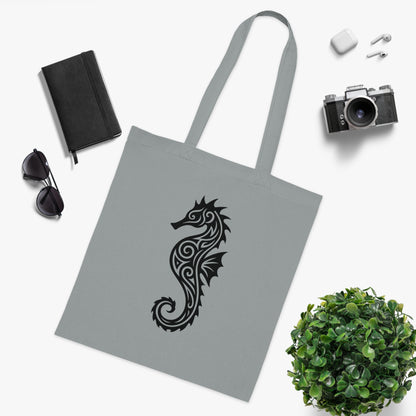 Tribal Tattoo Seahorse Tote Bag