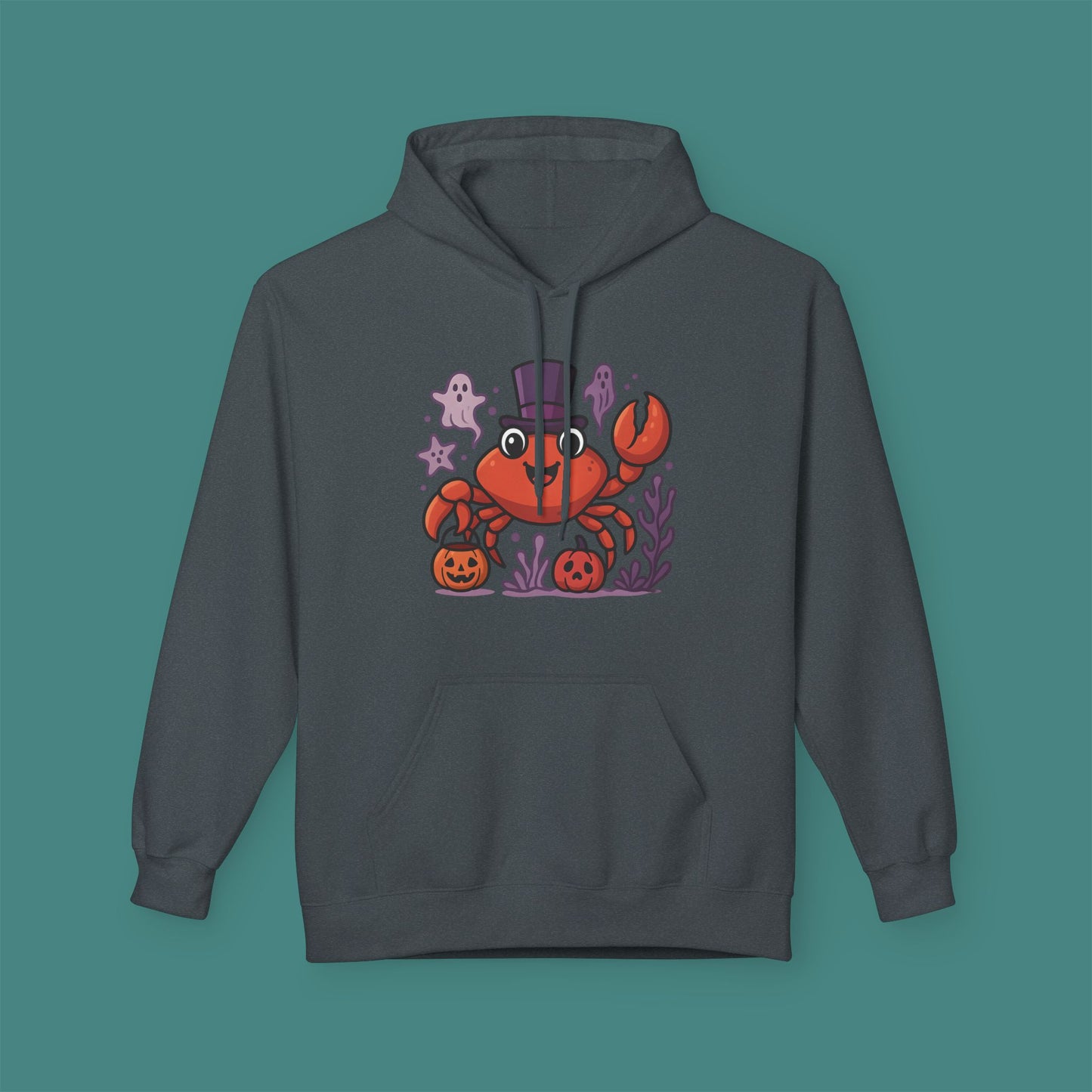 Halloween Crab Fleece Unisex Hoodie