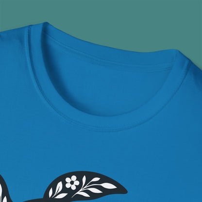 Floral Turtle Silhouette Unisex T-Shirt