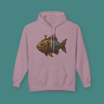 Steampunk Mechanical Fish Fleece Unisex Hoodie