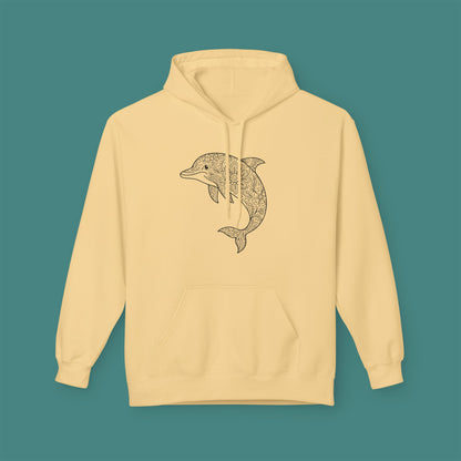 Intricate Mandala Dolphin Fleece Unisex Hoodie