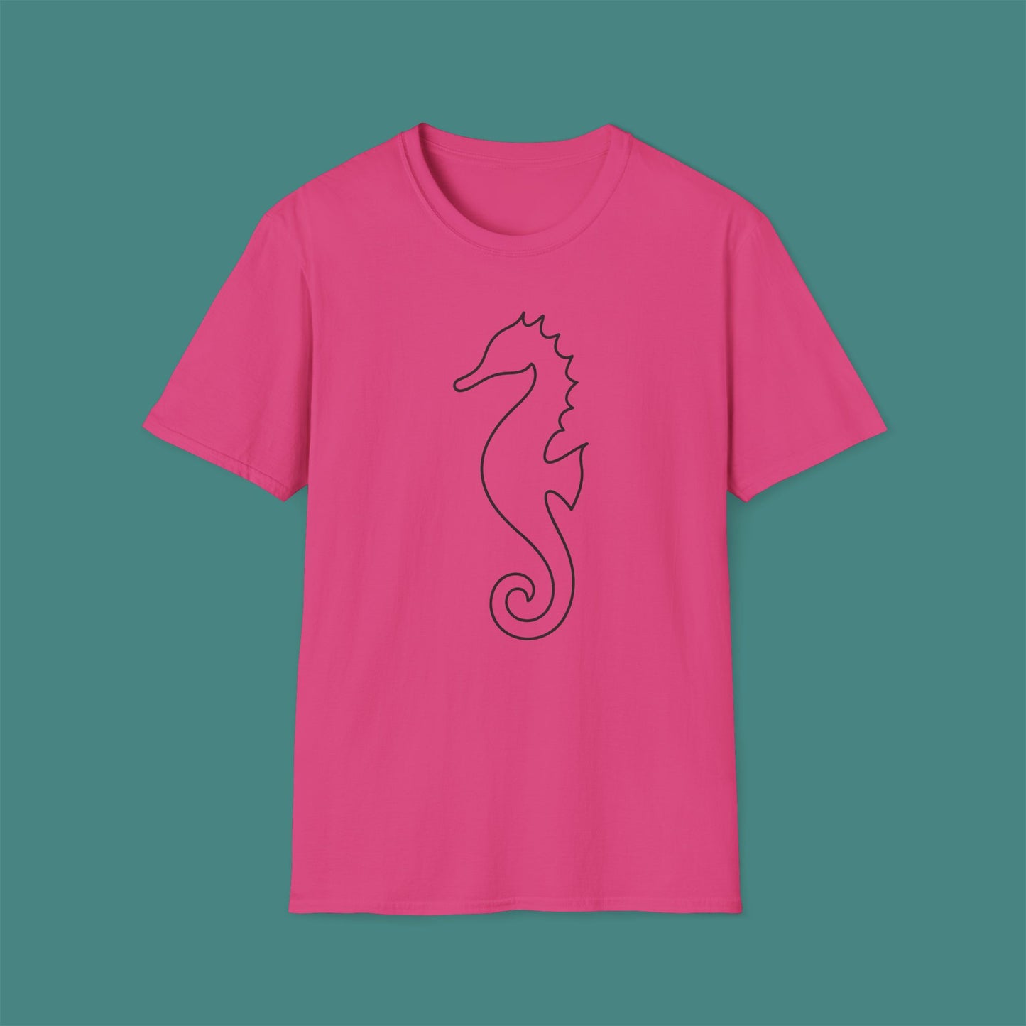 Minimalist Line Art Seahorse Unisex T-Shirt