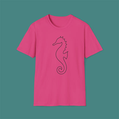 Minimalist Line Art Seahorse Unisex T-Shirt