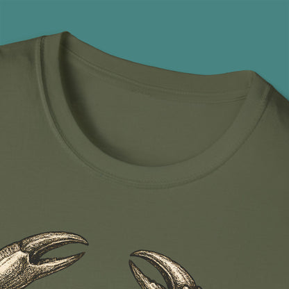 Vintage Etching Crab Unisex T-Shirt