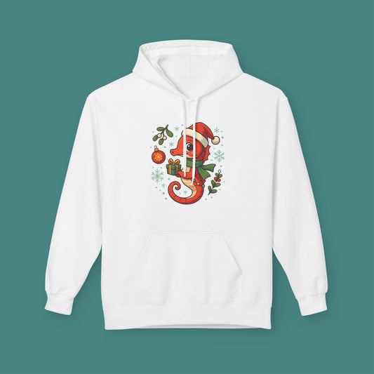 Christmas Seahorse Fleece Unisex Hoodie