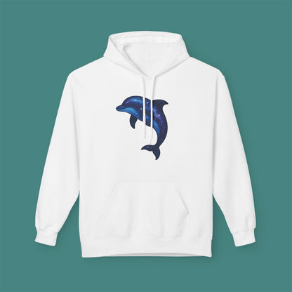 Cosmic Galaxy Dolphin Fleece Unisex Hoodie