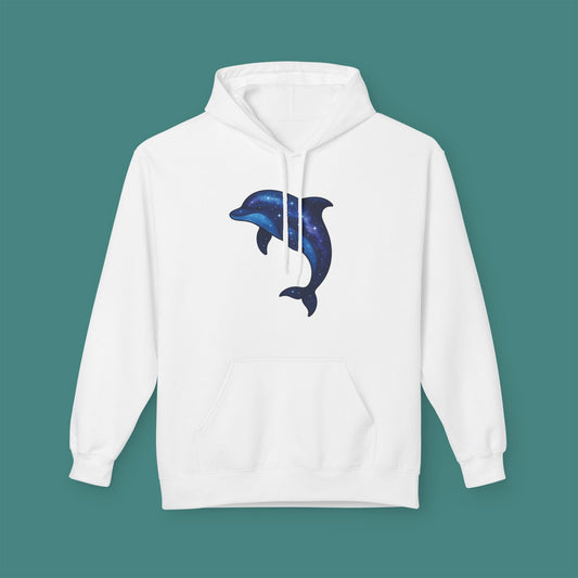 Cosmic Galaxy Dolphin Fleece Unisex Hoodie