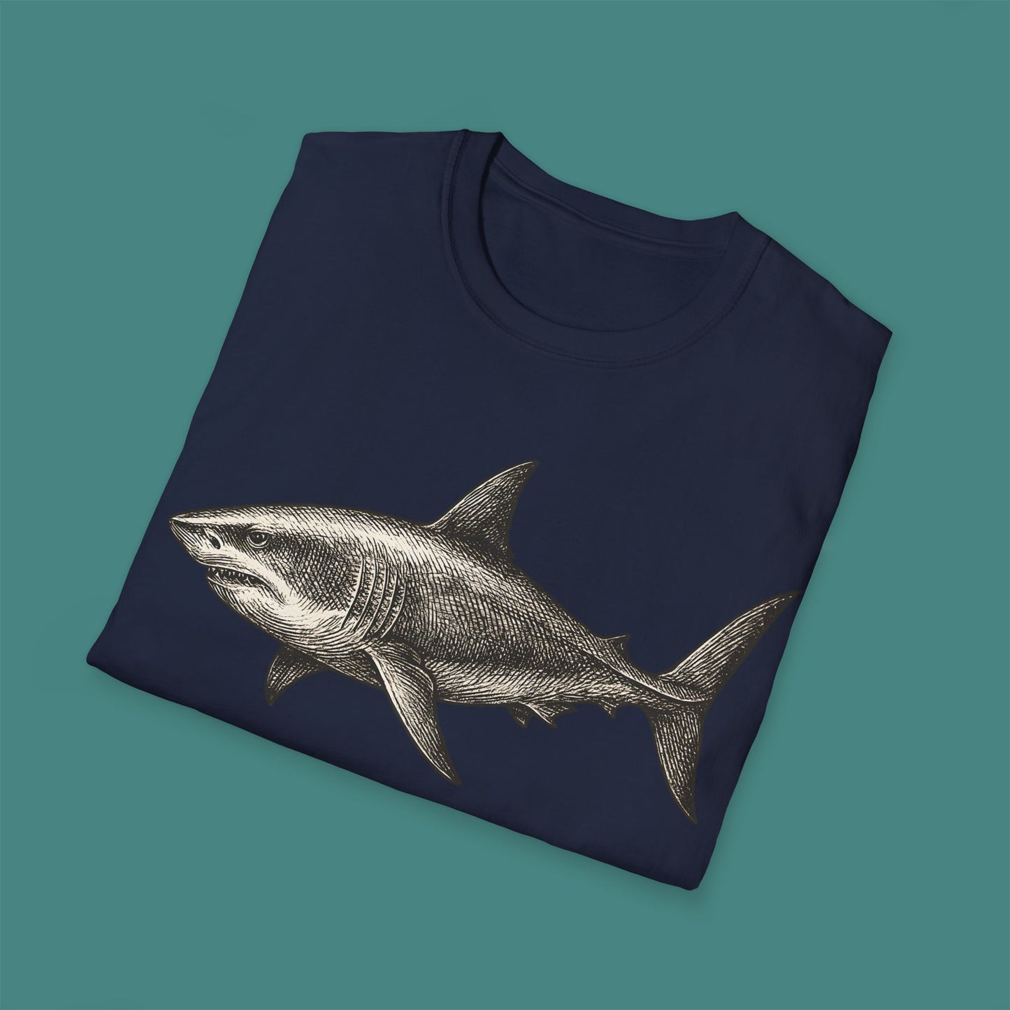 Vintage Etching Shark Unisex T-Shirt
