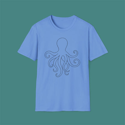 Minimalist Line Art Octopus Unisex T-Shirt