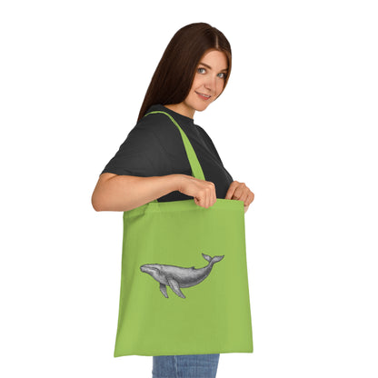 Vintage Etching Whale Tote Bag