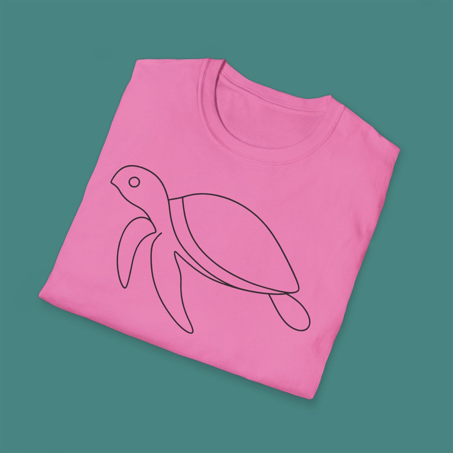 Minimalist Line Art Turtle Unisex T-Shirt